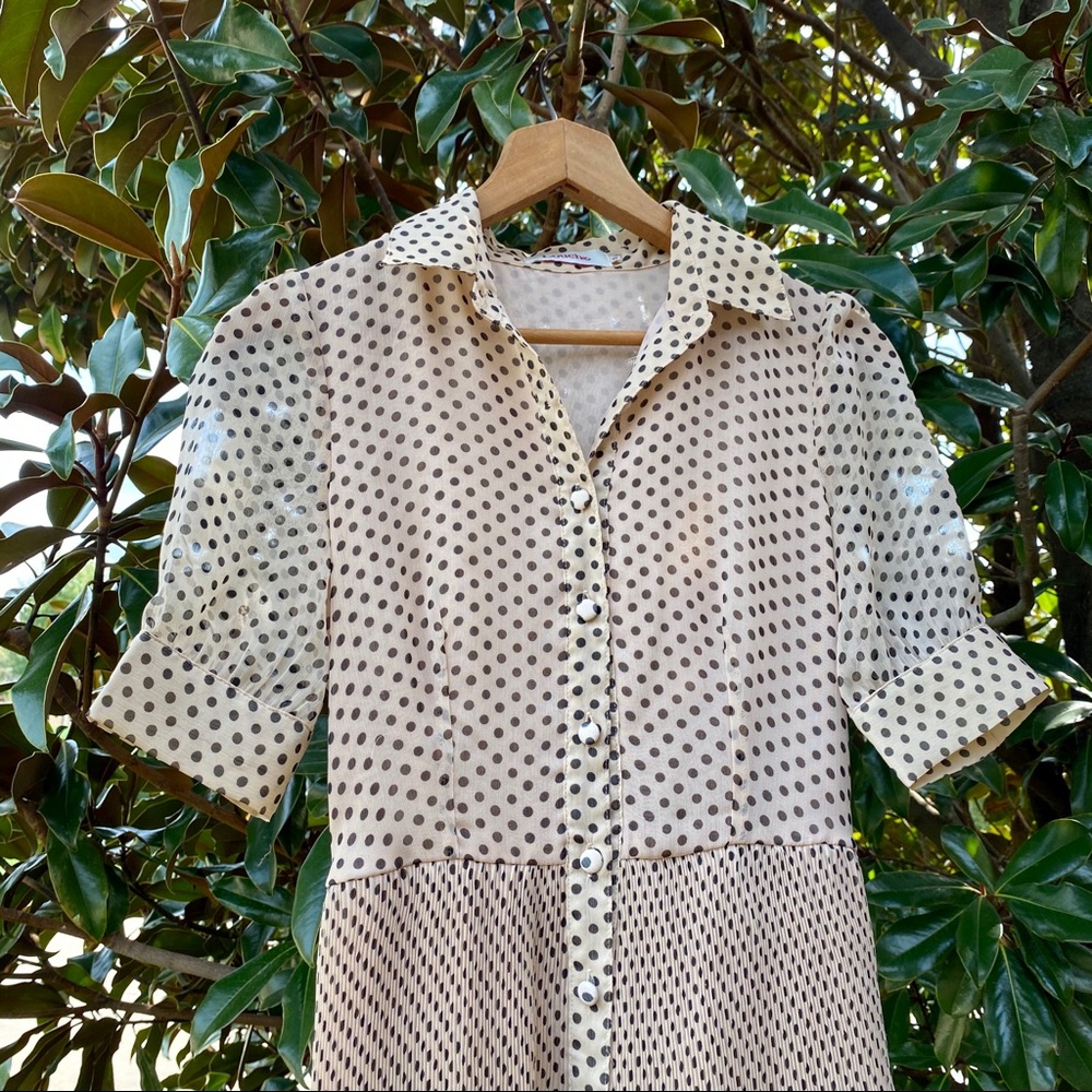 Louche Polka Dot Collared Shirtdress - Picture 1 of 4